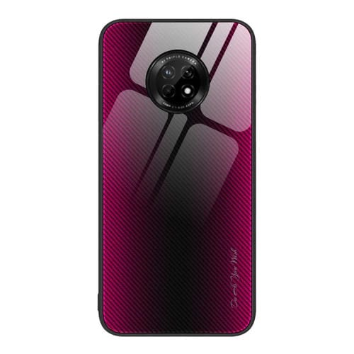 Para Huawei Enjoy 20 Plus 5G Textura Gradient Glass TPU Phone Case (Rose Red)