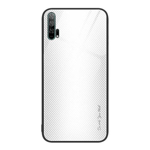 Para Honor 20 Pro Texture Gradient Glass TPU Phone Case (Blanco)