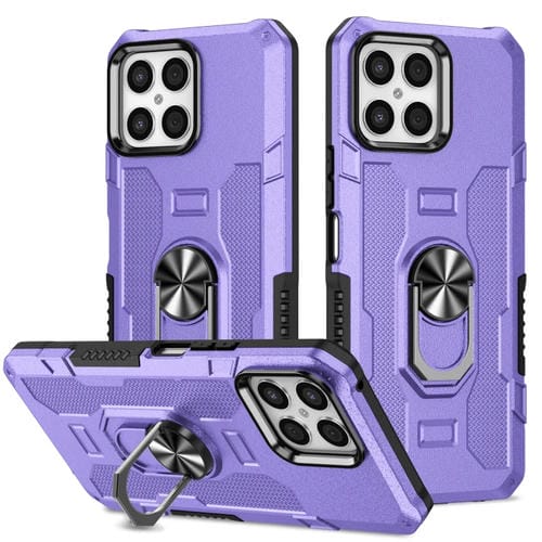 Para Honor X8 Ring Holder Armor Hybrid Phone Case (PĂșrpura)