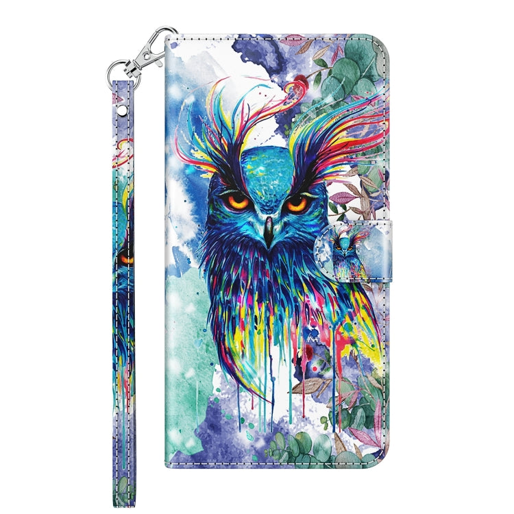 Funda para Sony Xperia 5 IV TPU + PU con Patrón de Pintura 3D Búho de Acuarela