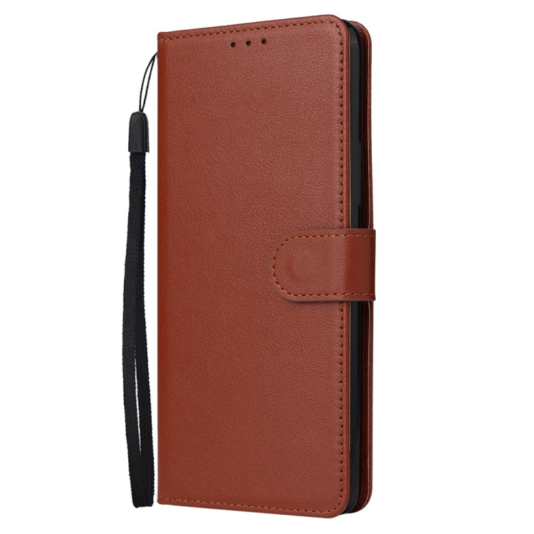Estuche de Cuero para Infinix Hot 11S con Tapa Horizontal y 3 Ranuras para Tarjetas (Marrón)
