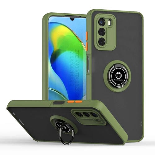 Funda para Motorola Moto G42 Q Shadow 1 Series TPU + PC con Anillo (Verde Militar)