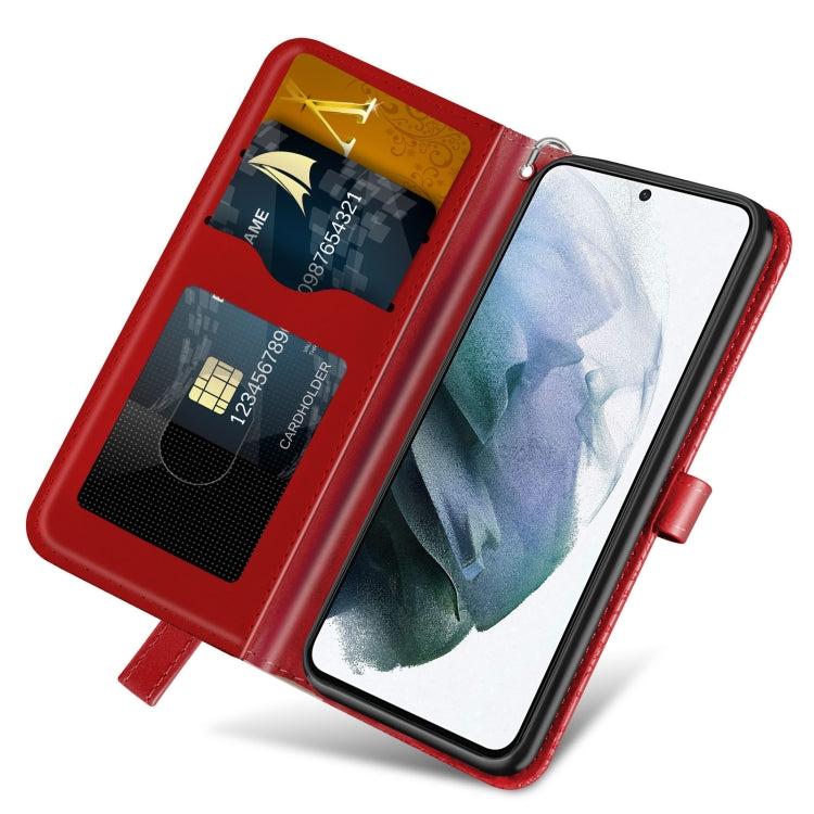 Para Samsung Galaxy S23 Ultra 5G Life Tree Relieve Patrón Funda de cuero para teléfono (Rojo)