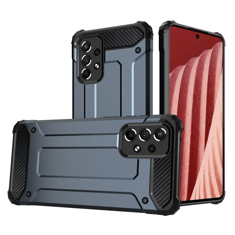 Estuche combinado para teléfono Samsung Galaxy A73 (2022) Magic Armor TPU + PC (Azul Marino)