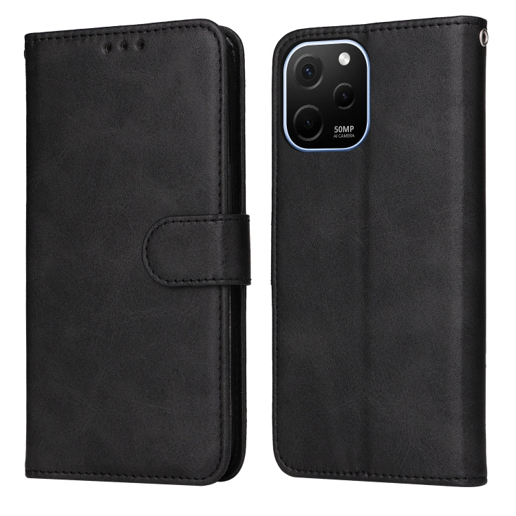 Para Huawei nova Y61 Classic Calf Texture Flip Funda de cuero para teléfono (Negro)