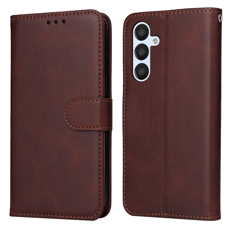 Para Samsung Galaxy A34 5G Classic Calf Texture Flip Funda de cuero para teléfono (Marrón)