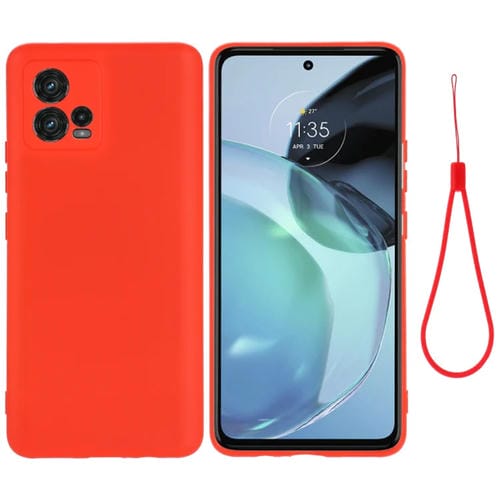 Funda de Silicona Líquida para Motorola Moto G72 Cobertura Completa Antigolpes (Rojo)