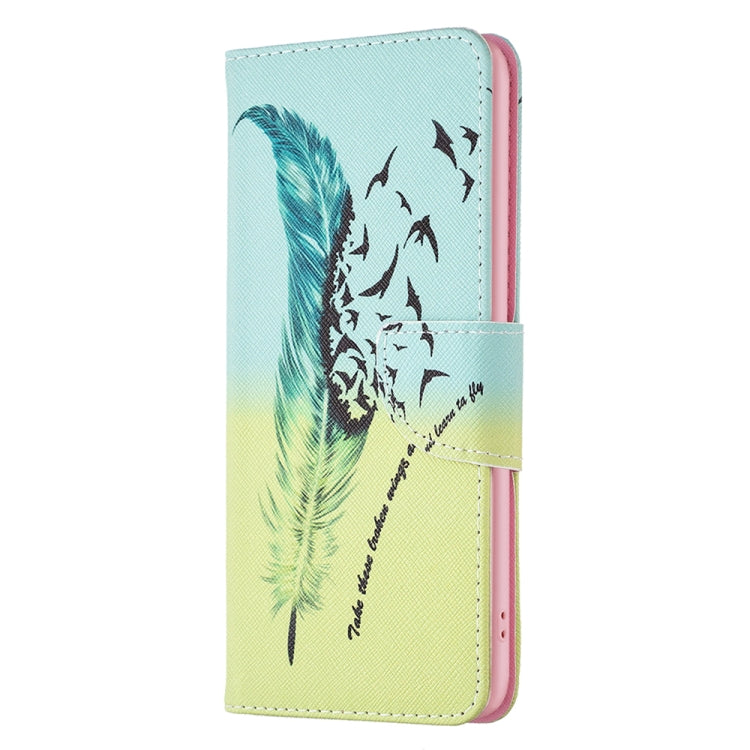 Estuche de Cuero para Motorola Moto G73 5G con Patrón de Dibujo Coloreado y Pluma