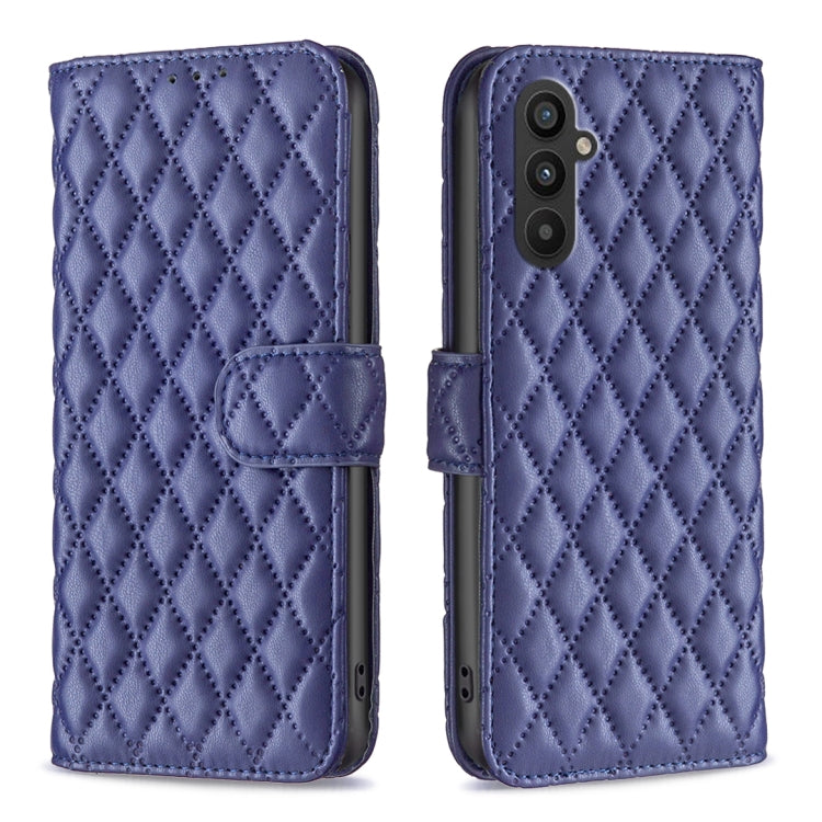 Para Samsung Galaxy A24 4G Diamond Lattice Wallet Funda de cuero con tapa para teléfono (Azul)