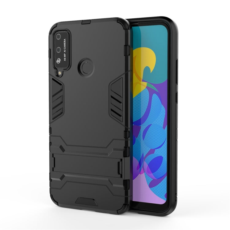 Para Huawei Honor Play 4T PC + TPU Funda protectora a prueba de golpes con soporte invisible (Negro)