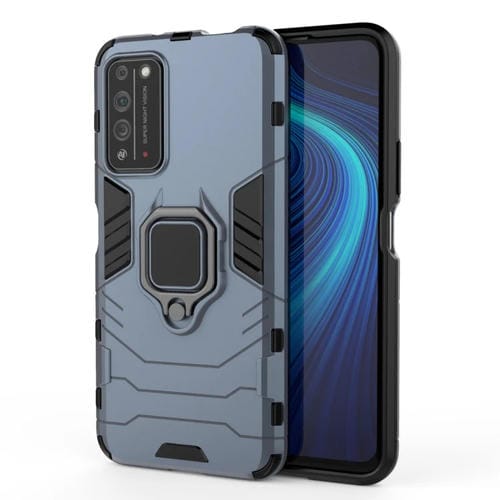 Para Huawei Honor X10 5G PC + TPU Funda protectora a prueba de golpes con soporte para anillo magnético (azul marino)