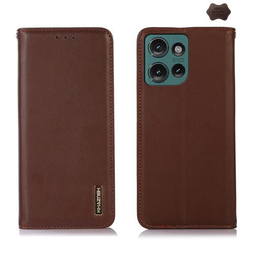 Funda para Teléfono Khazneh Nappa con Piel de Vaca para Motorola Edge 50 Global (Marrón)