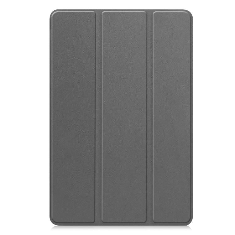 Funda de cuero con textura Custer y tres pliegues para Xiaomi Redmi Pad 2 (gris)