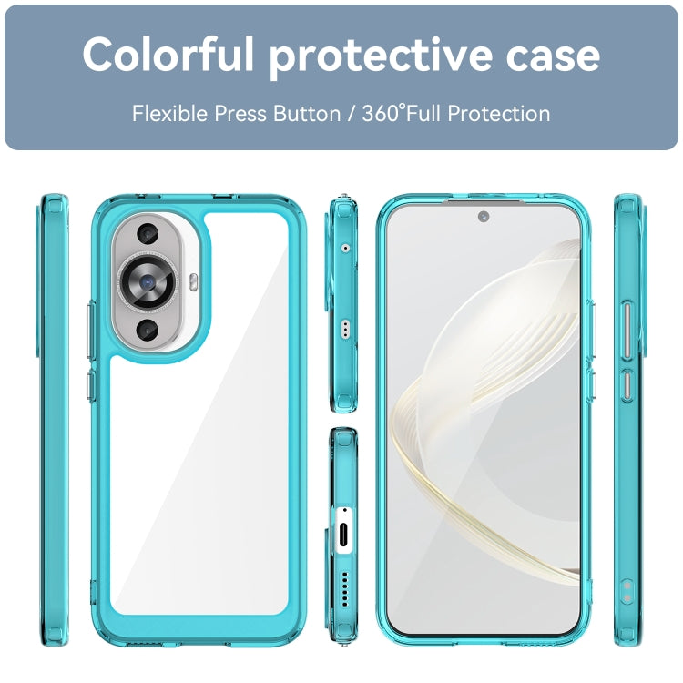 Funda Teléfono Acrílico + TPU Huawei Nova 12 Lite Serie Colorida (Azul Transparente)