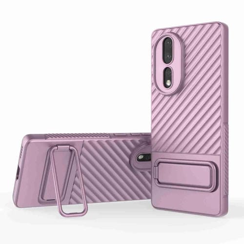 Funda TPU para Honor 80 5G con Textura Ondulada y Película de Lente (Púrpura)