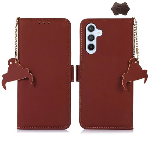 Funda para Teléfono Samsung Galaxy A55 5G Cuero Genuino Magnético Rfid (Café)