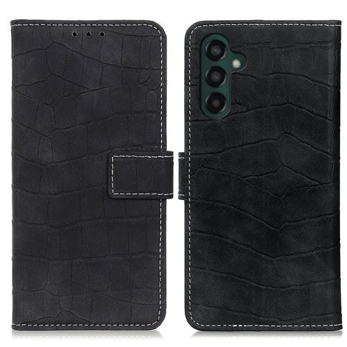 Funda para Samsung Galaxy A55 5G Magnética de Cuero con Textura de Cocodrilo (Negro)