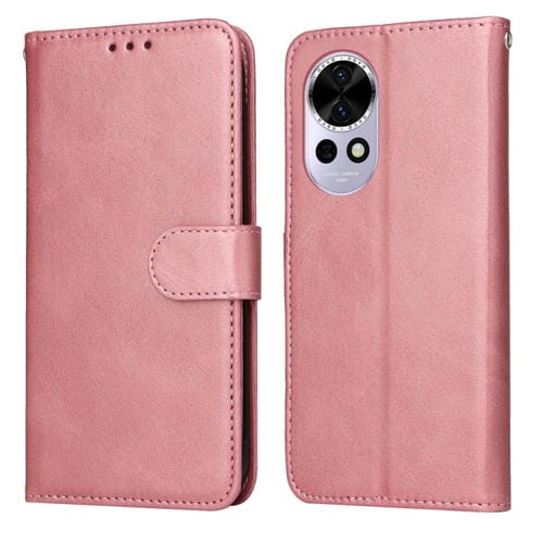 Funda Clásica de Piel con Tapa y Textura de Becerro para Huawei Nova 13/Nova 12 (Oro Rosa)