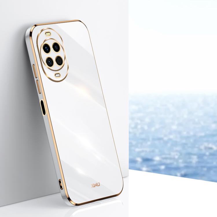 Funda de TPU con borde recto y galvanizada 6D para Huawei Nova 14 XINLI (blanca)