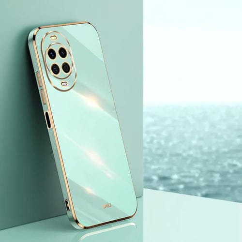 Funda de TPU con borde recto 6D galvanizado XINLI para Huawei Nova 14 (verde menta)