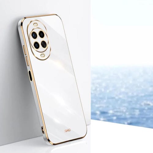 Funda de TPU con borde recto y galvanizada 6D para Huawei Nova 14 Pro XINLI (blanca)