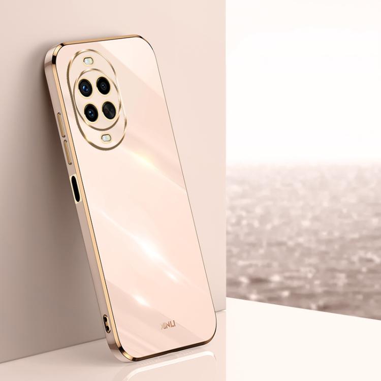 Funda de TPU con borde recto y galvanizada 6D para Huawei Nova 14 Ultra XINLI (rosa)