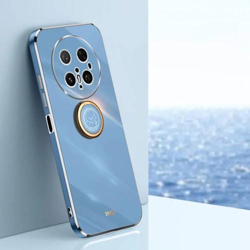 Funda TPU Xinli para Huawei Mate 70 Pro / 70 Pro+ con Borde Recto y Soporte para Anillo (Azul Celestial)