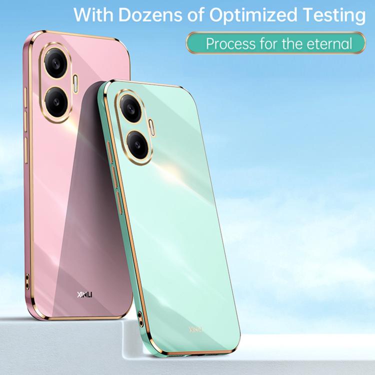 Funda de TPU con borde recto y galvanizada 6D XINLI para Redmi Turbo 4 Pro (negra)