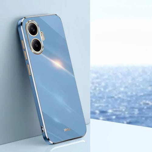 Funda de TPU con borde recto y galvanizada 6D XINLI para Redmi Turbo 4 Pro (azul celeste)
