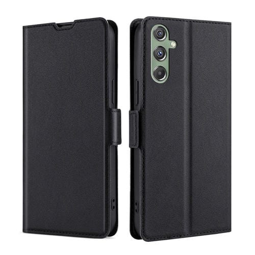 Funda de Teléfono Samsung Galaxy M34 5G F34 5G Cuero Tapa Horizontal Hebilla Lateral Ultradelgada (Negro)