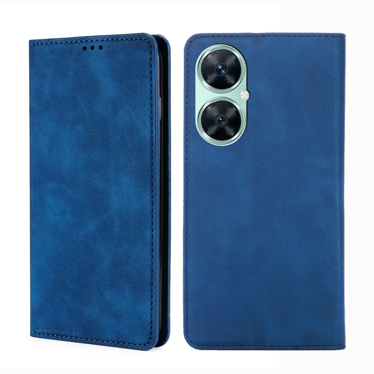 Funda Magnética de Cuero Skin Feel para Huawei Enjoy 60 Pro y Nova 11I (Azul)