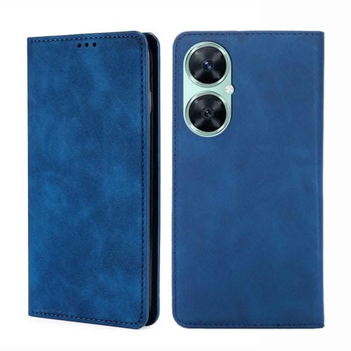Funda Magnética de Cuero Skin Feel para Huawei Enjoy 60 Pro y Nova 11I (Azul)