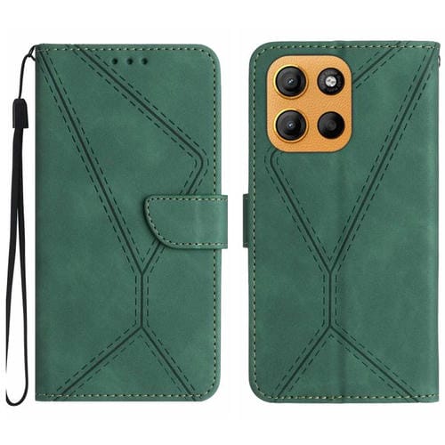 Funda de Cuero con Relieve y Costuras para Motorola Moto G Stylus 5G (2025) (Verde)