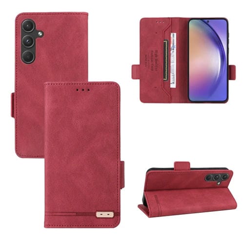 Funda para Samsung Galaxy A55 5G Cuero Cierre Magnético (Rojo)