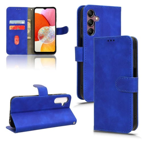 Funda de Cuero para Samsung Galaxy A15 Skin Feel con Tapa Magnética (Azul)