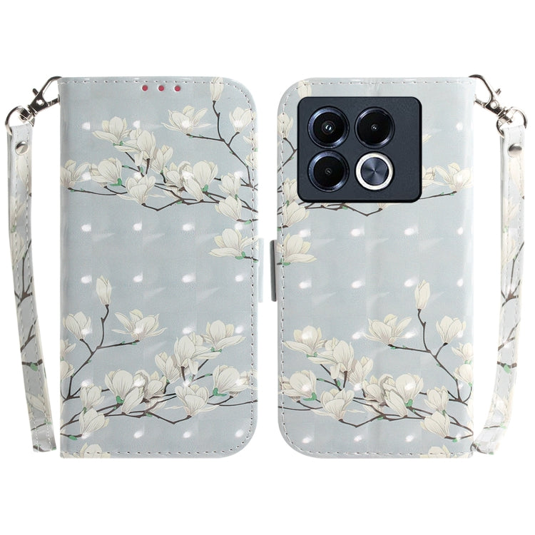 Funda de Cuero con Tapa Horizontal 3D para Infinix Note 40 5G (Magnolia)