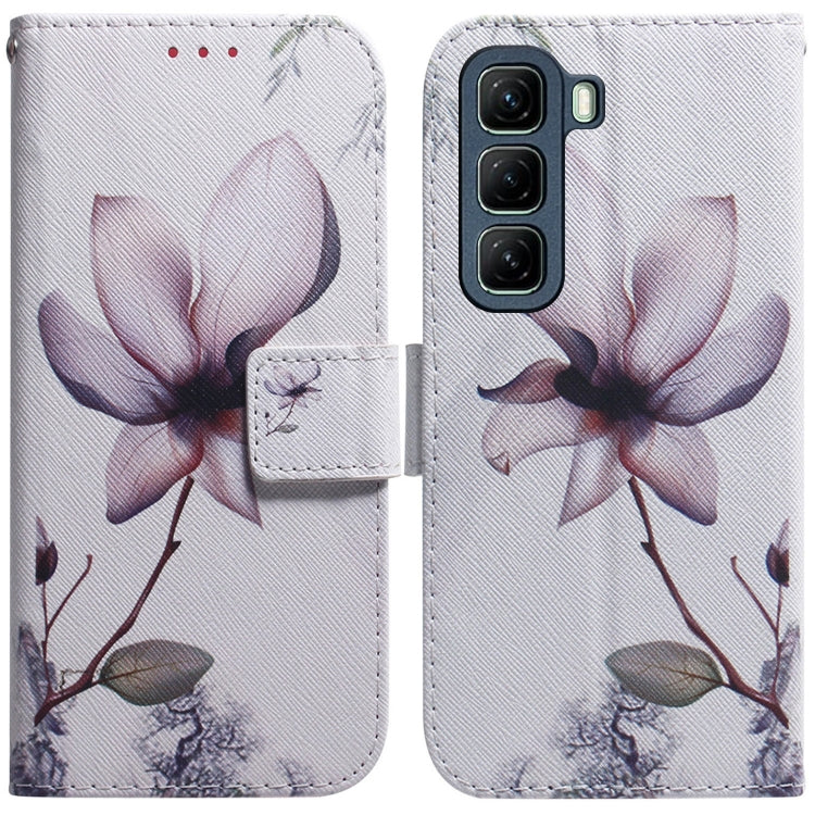 Funda de Cuero con Tapa y Dibujo a Color para Infinix Hot 50 4G (Magnolia)