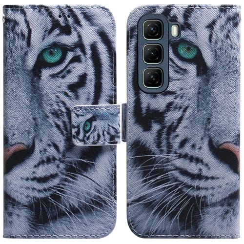 Funda de Cuero con Tapa para Infinix Hot 50 5G con Dibujo Colorido (Tigre)