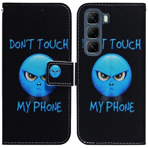 Funda de Cuero con Tapa con Dibujo Colorido para Infinix Hot 50 5G (Anger)