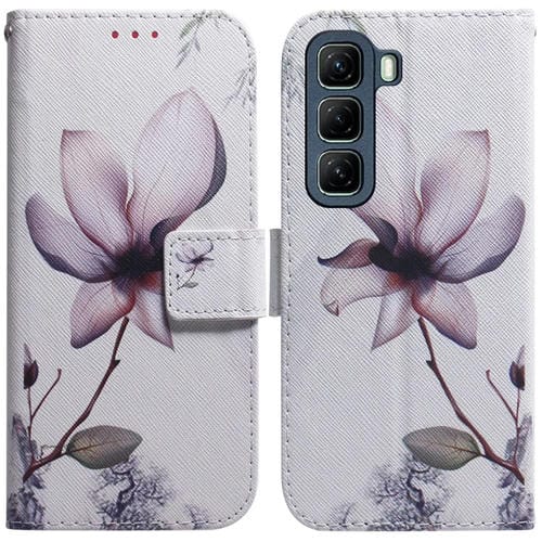 Funda de Cuero con Tapa y Dibujo a Color para Infinix Hot 50 5G (Magnolia)