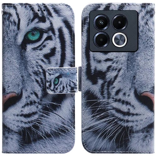 Funda de Cuero con Tapa y Dibujo a Color para Infinix Note 40 5G (Tigre)