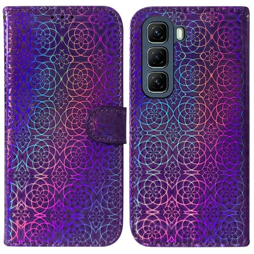 Funda de Cuero con Hebilla Magnética para Teléfono Infinix Hot 50 5G (Morado)
