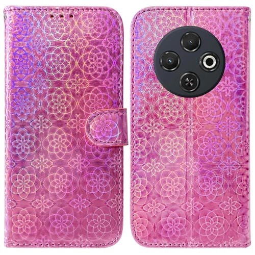 Funda de Cuero con Hebilla Magnética para Teléfono Tecno Spark 30C (Rosa)