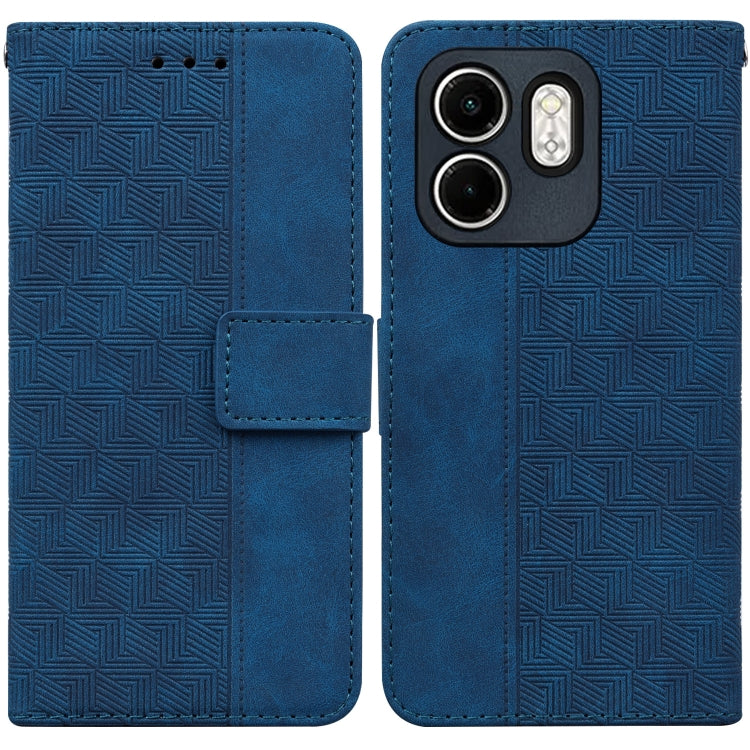 Funda de Cuero con Relieve Geométrico para Infinix Hot 50I/Smart 9 (Azul)