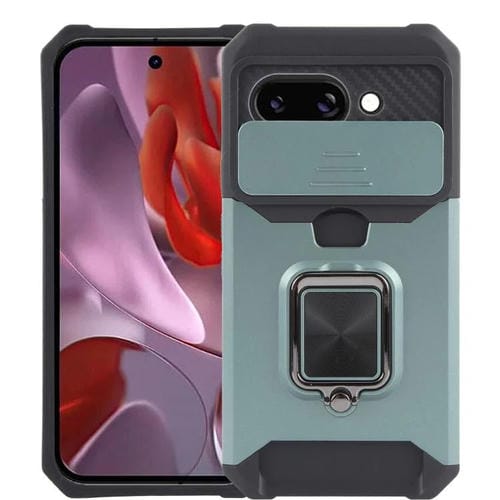 Funda Protectora para Cámara y Ranura para Tarjetas Google Pixel 9A PC TPU (Verde Oscuro)