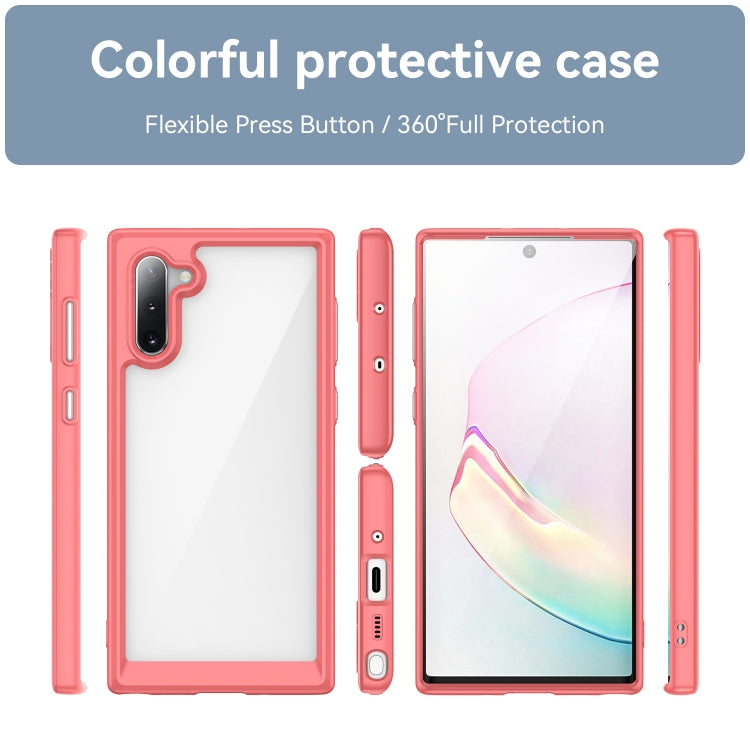 Para Samsung Galaxy Note10 Colorful Series Acrylic + TPU Phone Case (Rojo)