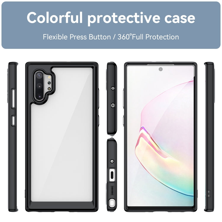 Para Samsung Galaxy Note10+ Colorful Series Acrylic + TPU Phone Case (Negro)