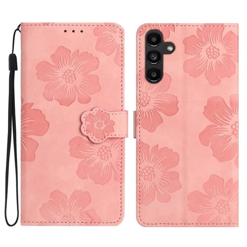 Funda para Teléfono Samsung Galaxy A05S Cuero Estampado de Flores (Rosa)