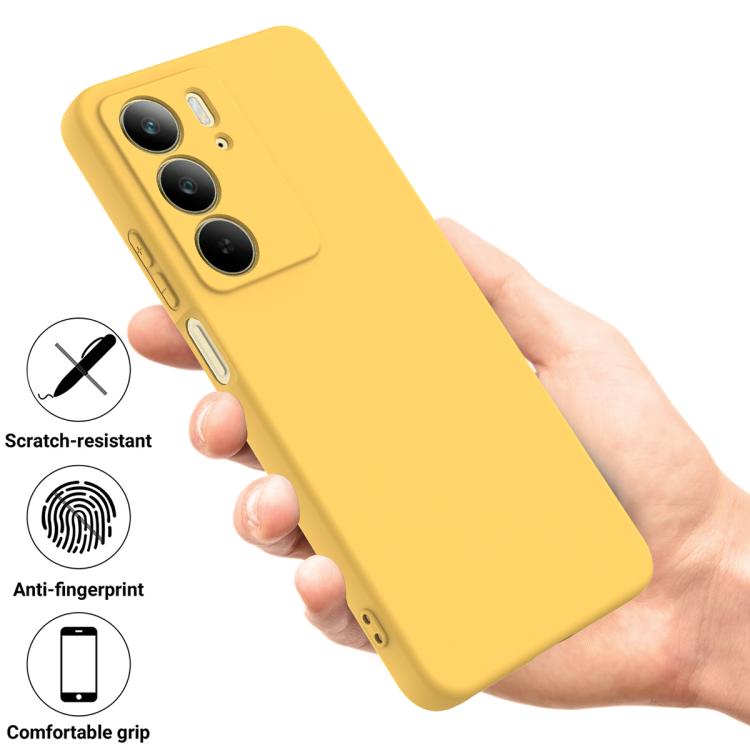 Funda de Silicona Líquida a Prueba de Golpes para Realme C75X (Amarilla)