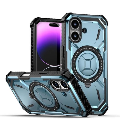 Funda para Teléfono Armor Series con Soporte para iPhone 16 (Azul)